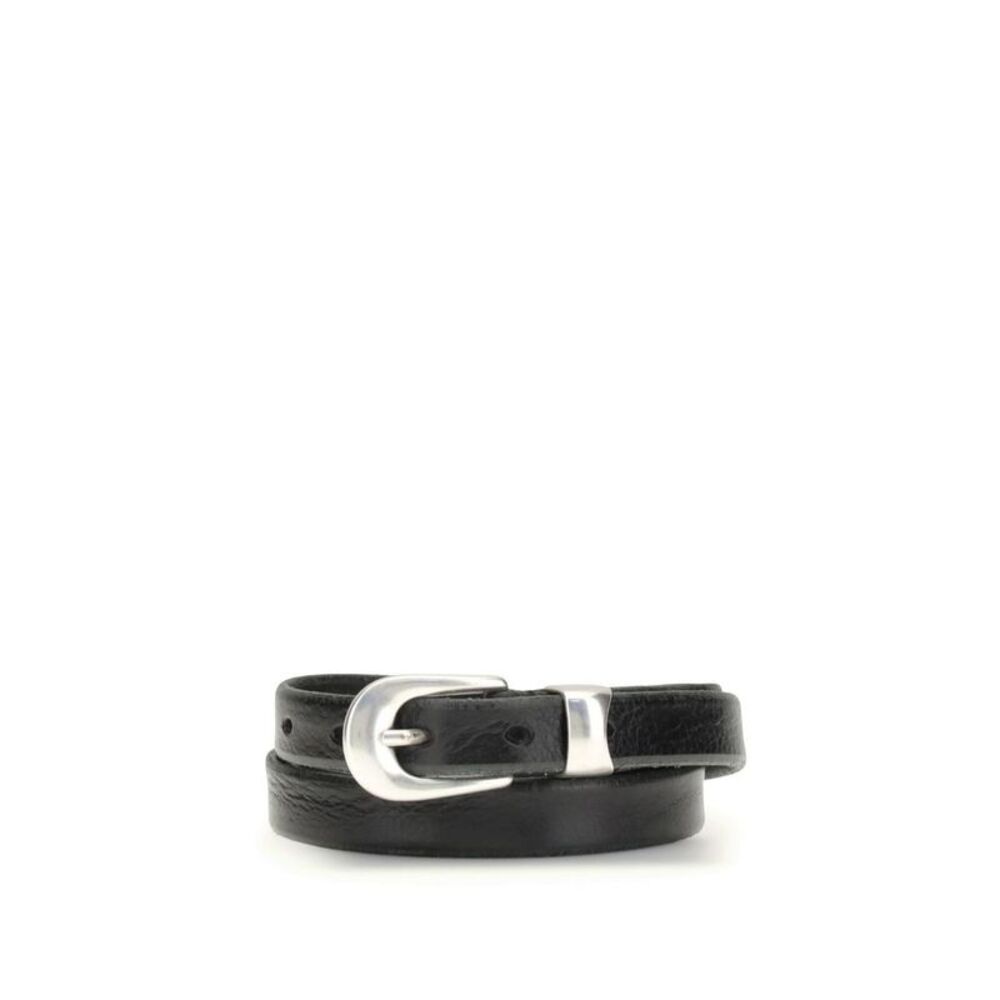 Our Legacy Black Calf Leather Bos Taurus Thin Men's Belt